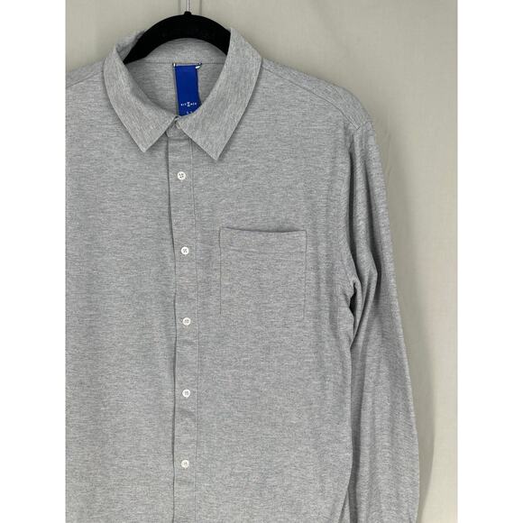 Kit and Ace Shirt Mens Medium Grey Tech Button Long Sleeve Performance - Picture 5 of 9